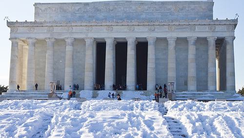 Lincoln Memorial in the snow