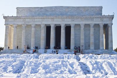 Lincoln Memorial in the snow